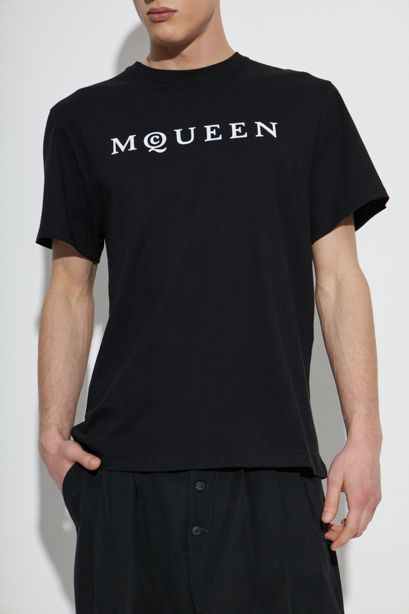 Black T-shirt with logo Alexander McQueen - Vitkac Italy